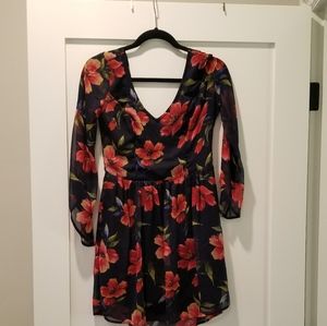 Hollister Open Back Long Sleeve Floral Dress